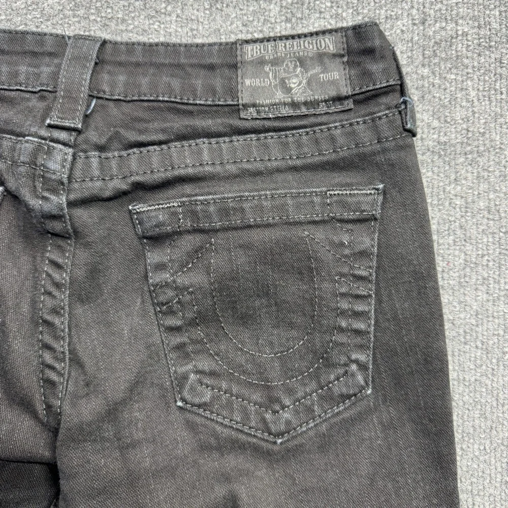 True Religion Stella Skinny Jeans Womens 28 Black Y2K Streetwear Retro